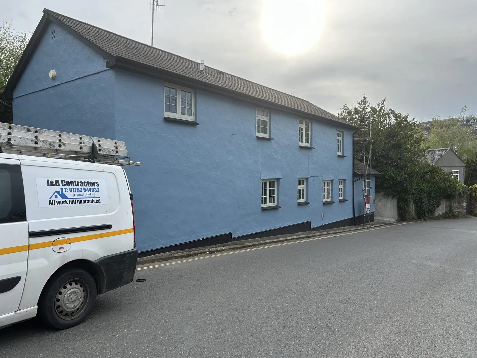 Exterior painting of a detached house in Ottery St Mary